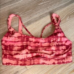 Athleta Red Tie-Dye Sports Bra